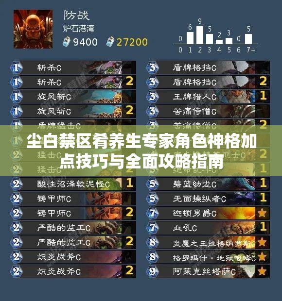 尘白禁区肴养生专家角色神格加点技巧与全面攻略指南