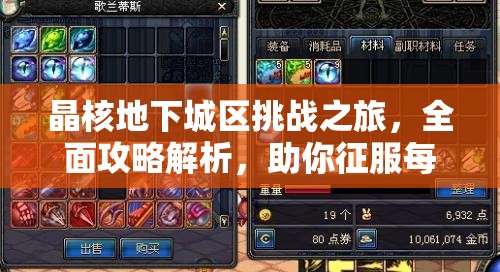 晶核地下城区挑战之旅，全面攻略解析，助你征服每一个难关