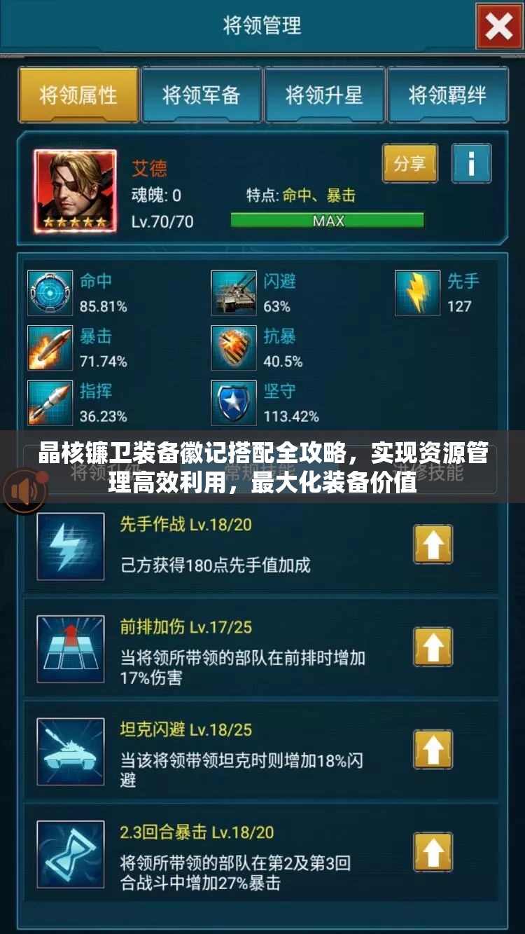 晶核镰卫装备徽记搭配全攻略，实现资源管理高效利用，最大化装备价值