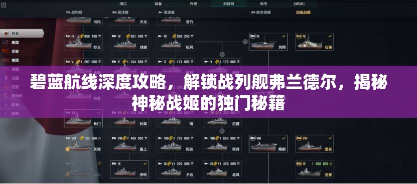 碧蓝航线深度攻略，解锁战列舰弗兰德尔，揭秘神秘战姬的独门秘籍