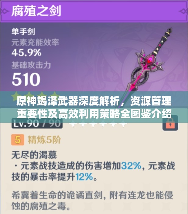 原神竭泽武器深度解析，资源管理重要性及高效利用策略全图鉴介绍