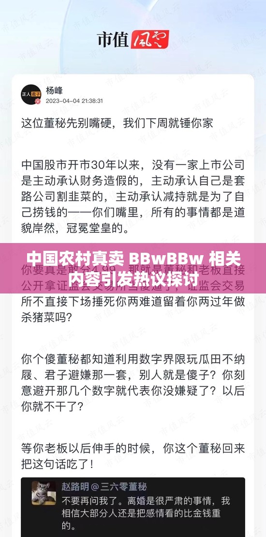中国农村真卖 BBwBBw 相关内容引发热议探讨