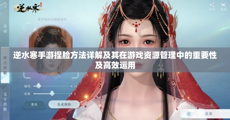 逆水寒手游捏脸方法详解及其在游戏资源管理中的重要性及高效运用