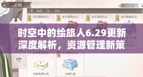 时空中的绘旅人6.29更新深度解析，资源管理新策略，高效利用技巧及避免浪费指南