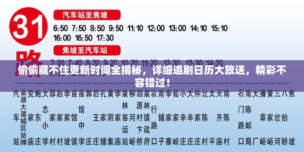 偷偷藏不住更新时间全揭秘，详细追剧日历大放送，精彩不容错过！
