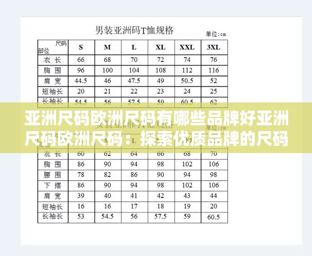 亚洲尺码欧洲尺码有哪些品牌好亚洲尺码欧洲尺码：探索优质品牌的尺码奥秘