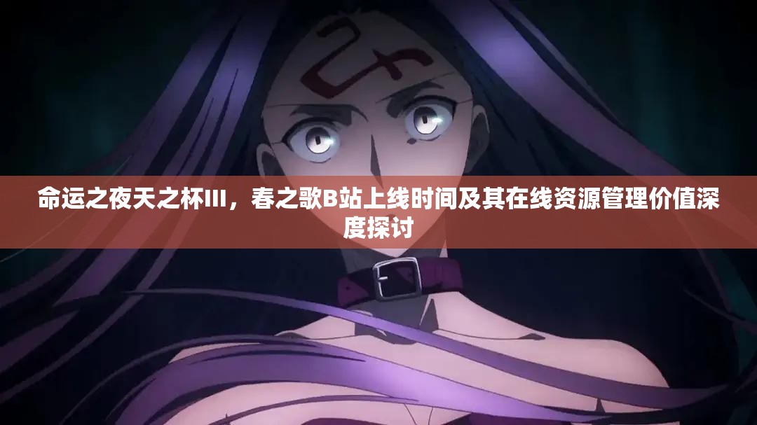 命运之夜天之杯III，春之歌B站上线时间及其在线资源管理价值深度探讨