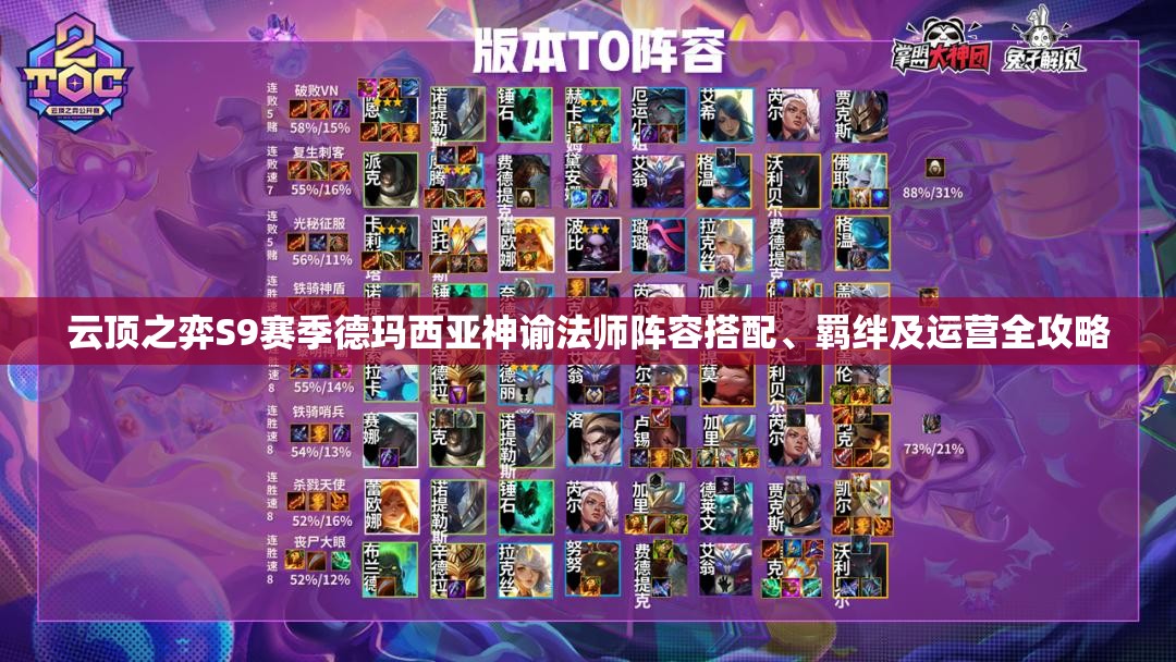 云顶之弈S9赛季德玛西亚神谕法师阵容搭配、羁绊及运营全攻略