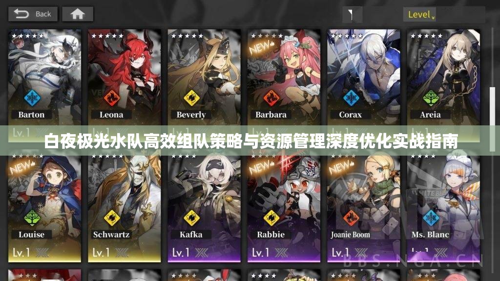 白夜极光水队高效组队策略与资源管理深度优化实战指南