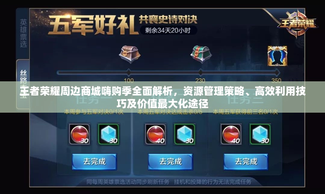 王者荣耀周边商城嗨购季全面解析，资源管理策略、高效利用技巧及价值最大化途径