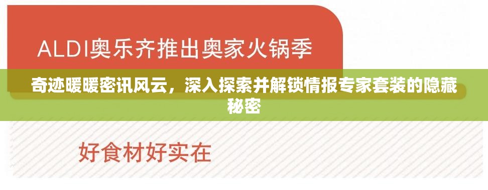 奇迹暖暖密讯风云，深入探索并解锁情报专家套装的隐藏秘密