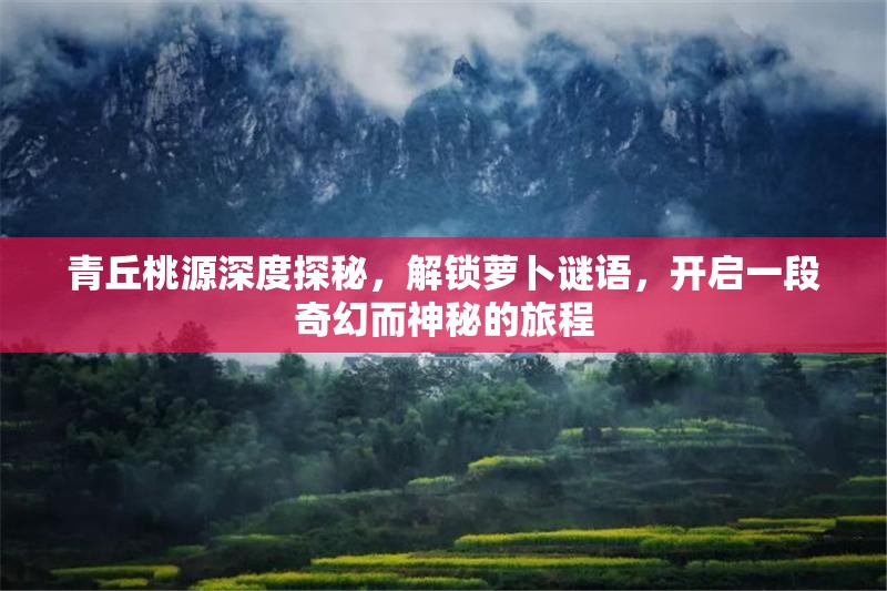 青丘桃源深度探秘，解锁萝卜谜语，开启一段奇幻而神秘的旅程