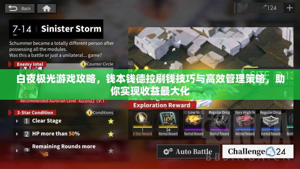 白夜极光游戏攻略，钱本钱德拉刷钱技巧与高效管理策略，助你实现收益最大化