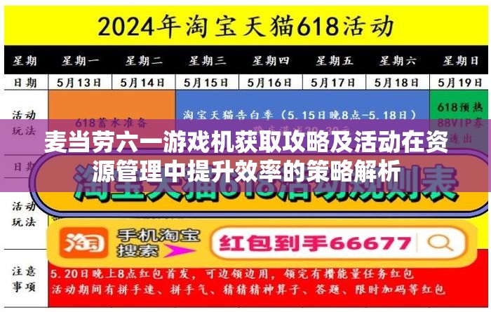 麦当劳六一游戏机获取攻略及活动在资源管理中提升效率的策略解析