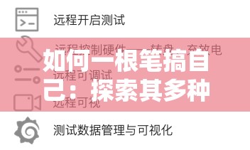 如何一根笔搞自己：探索其多种可能性及潜在影响