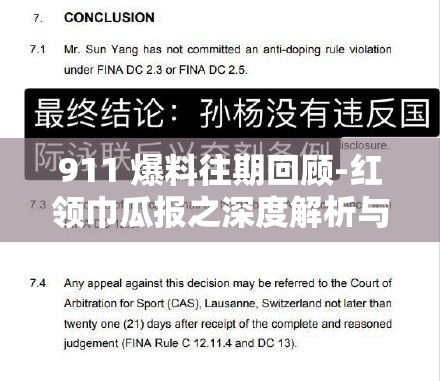 911 爆料往期回顾-红领巾瓜报之深度解析与后续追踪