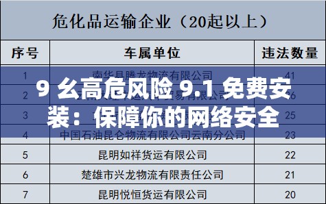 9 幺高危风险 9.1 免费安装：保障你的网络安全