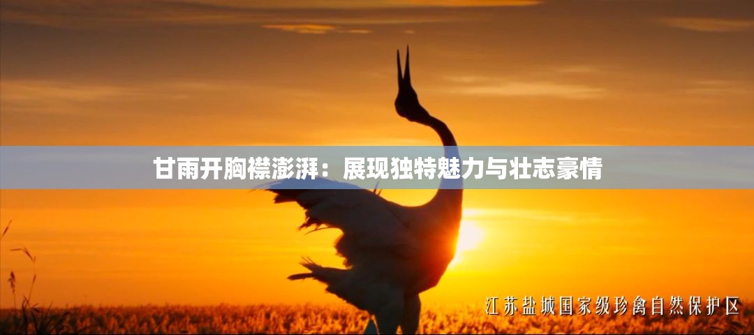 甘雨开胸襟澎湃：展现独特魅力与壮志豪情