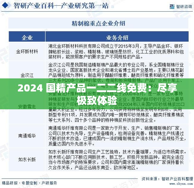2024 国精产品一二二线免费：尽享极致体验