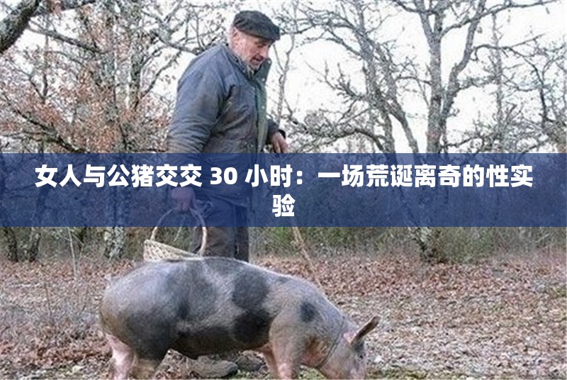 女人与公猪交交 30 小时：一场荒诞离奇的性实验