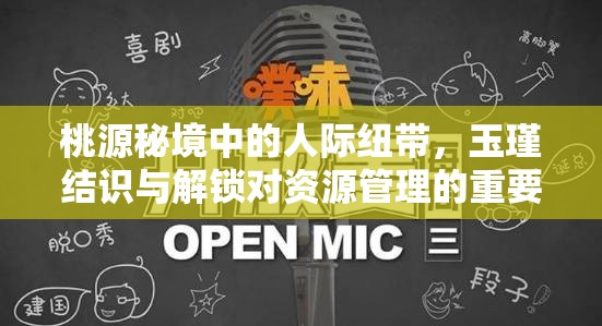 桃源秘境中的人际纽带，玉瑾结识与解锁对资源管理的重要性及高效策略