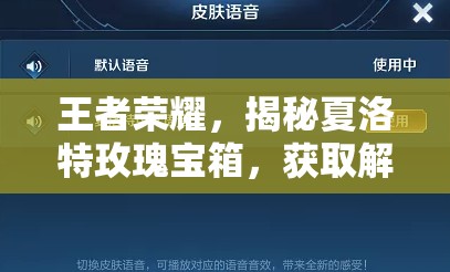 王者荣耀，揭秘夏洛特玫瑰宝箱，获取解锁新英雄的独特神秘钥匙