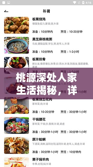 桃源深处人家生活揭秘，详尽解析菜谱与村民喜爱物品图鉴