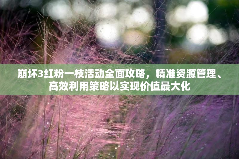 崩坏3红粉一枝活动全面攻略，精准资源管理、高效利用策略以实现价值最大化
