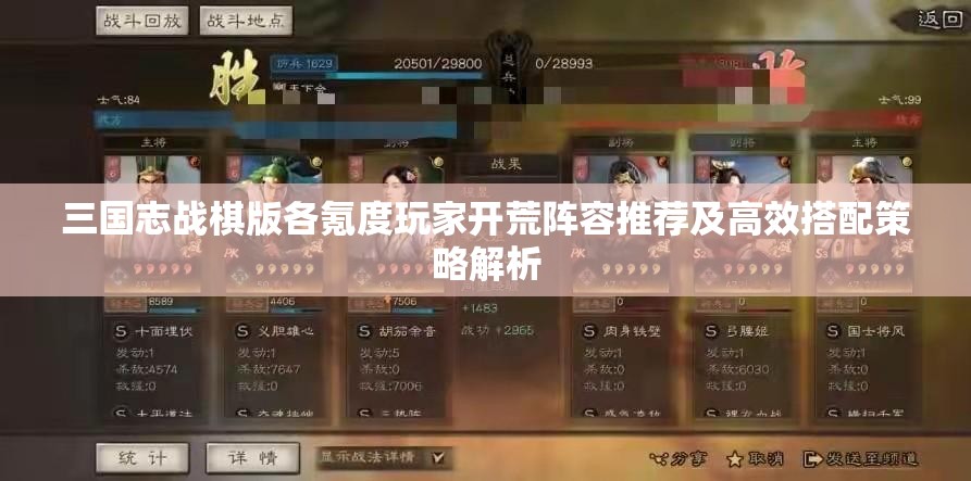 三国志战棋版各氪度玩家开荒阵容推荐及高效搭配策略解析