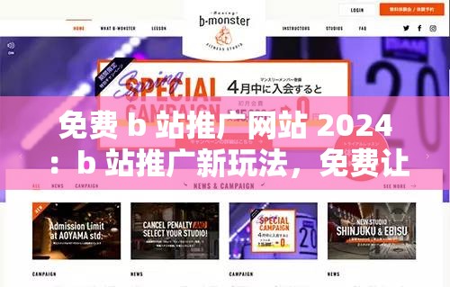 免费 b 站推广网站 2024：b 站推广新玩法，免费让你的视频上热门