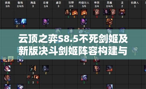 云顶之弈S8.5不死剑姬及新版决斗剑姬阵容构建与玩法深度攻略