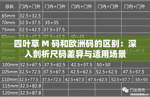 四叶草 M 码和欧洲码的区别：深入剖析尺码差异与适用场景