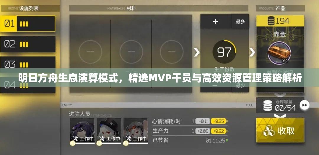 明日方舟生息演算模式，精选MVP干员与高效资源管理策略解析