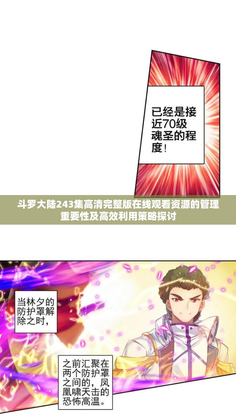 斗罗大陆243集高清完整版在线观看资源的管理重要性及高效利用策略探讨