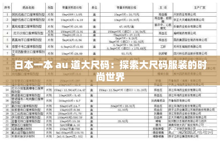 日本一本 au 道大尺码：探索大尺码服装的时尚世界