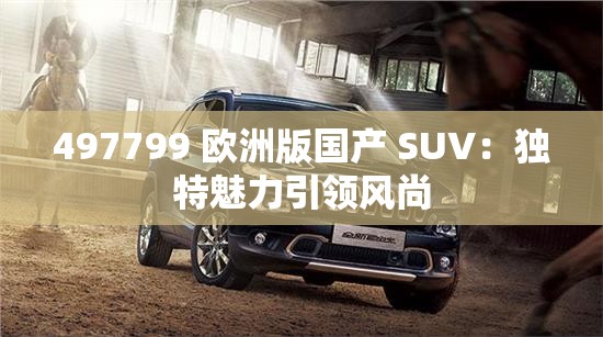 497799 欧洲版国产 SUV：独特魅力引领风尚