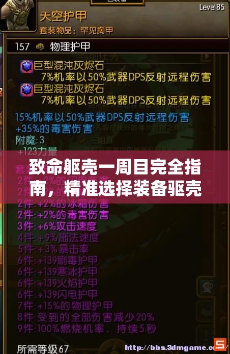 致命躯壳一周目完全指南，精准选择装备驱壳以提升游戏体验的全攻略