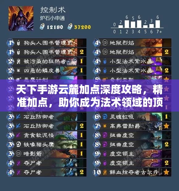 天下手游云麓加点深度攻略，精准加点，助你成为法术领域的顶尖巨擘