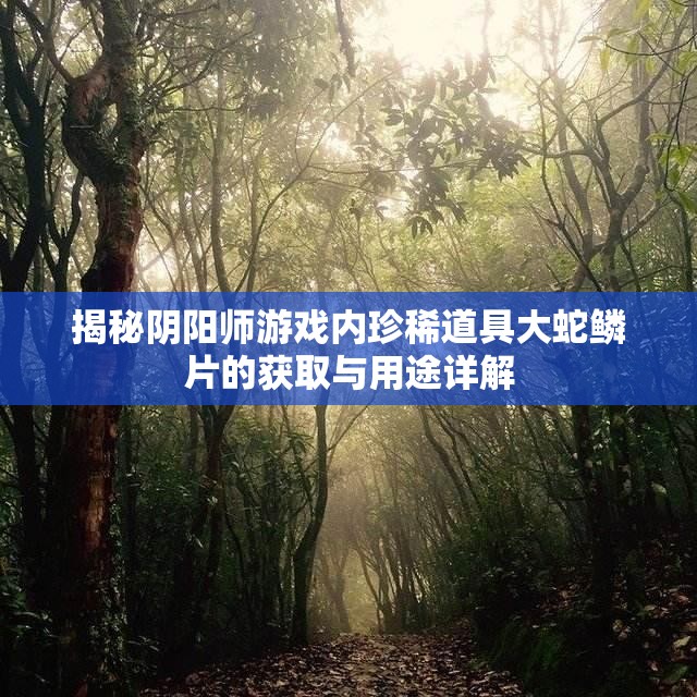 揭秘阴阳师游戏内珍稀道具大蛇鳞片的获取与用途详解