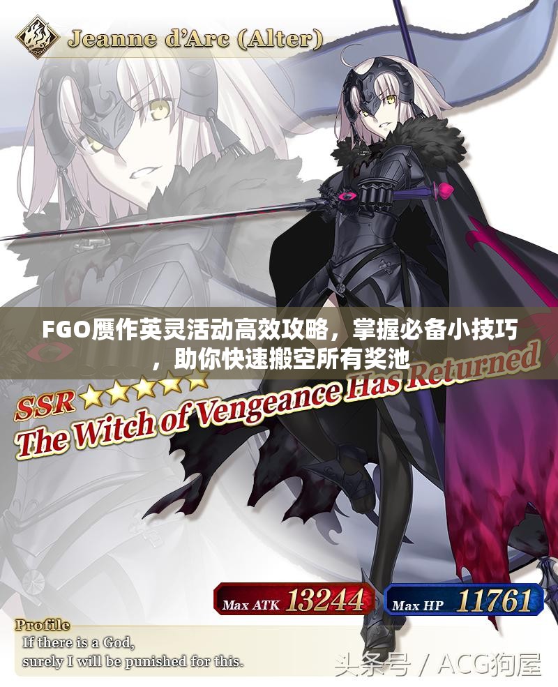 FGO赝作英灵活动高效攻略，掌握必备小技巧，助你快速搬空所有奖池