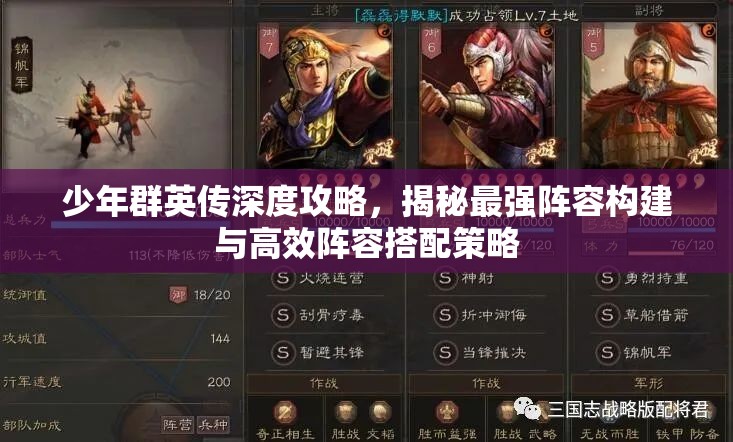 少年群英传深度攻略，揭秘最强阵容构建与高效阵容搭配策略