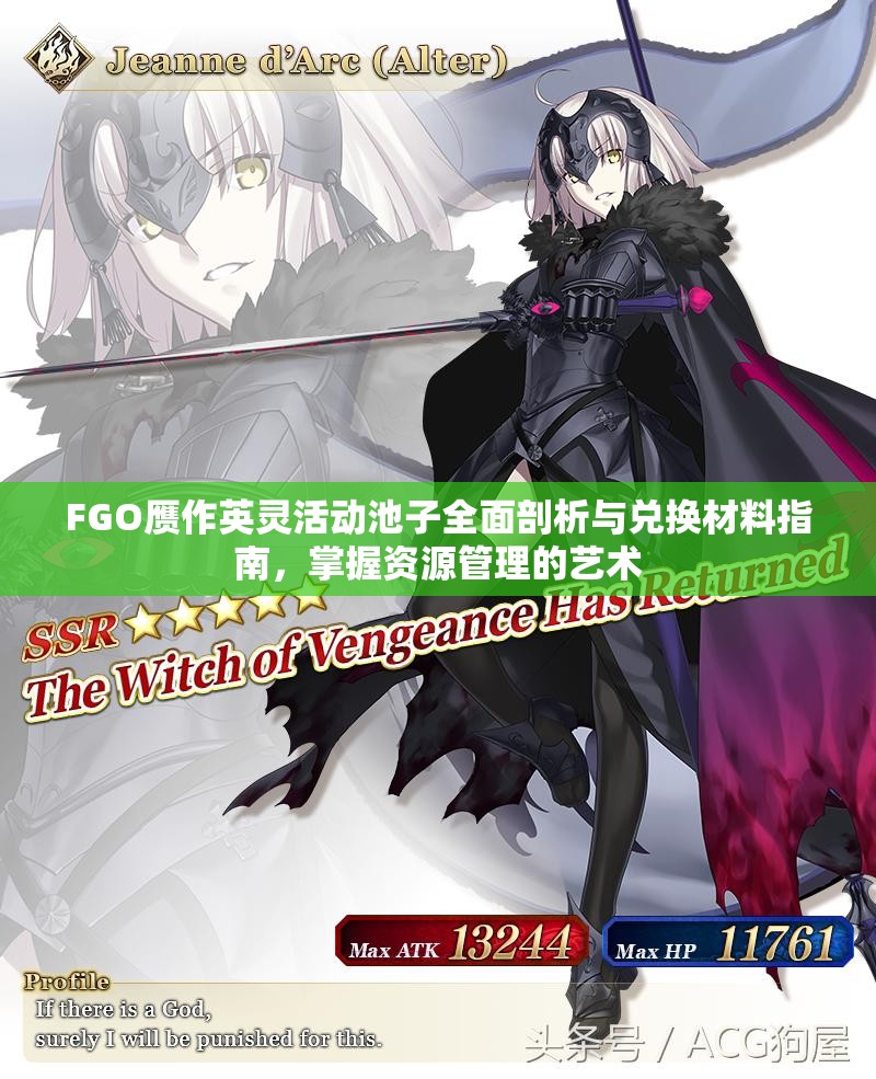 FGO赝作英灵活动池子全面剖析与兑换材料指南，掌握资源管理的艺术