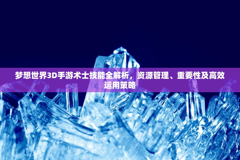 梦想世界3D手游术士技能全解析，资源管理、重要性及高效运用策略