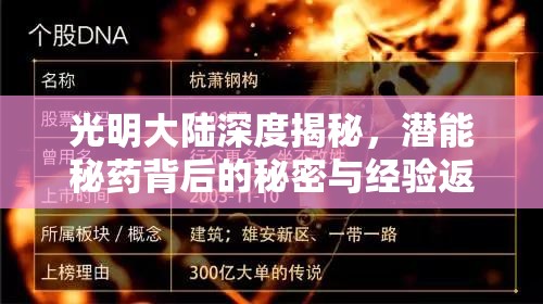 光明大陆深度揭秘，潜能秘药背后的秘密与经验返还机制全解析