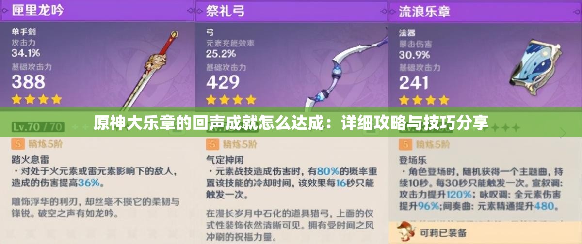 原神大乐章的回声成就怎么达成：详细攻略与技巧分享