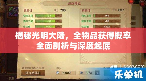 揭秘光明大陆，全物品获得概率全面剖析与深度起底