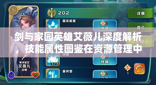 剑与家园英雄艾薇儿深度解析，技能属性图鉴在资源管理中的核心作用与高效运用策略