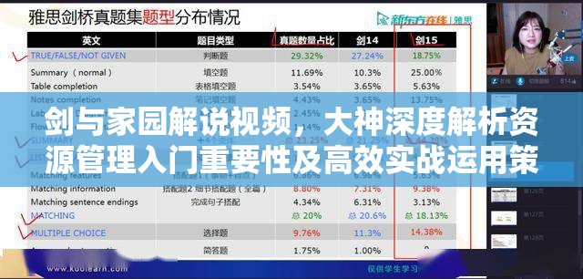 剑与家园解说视频，大神深度解析资源管理入门重要性及高效实战运用策略