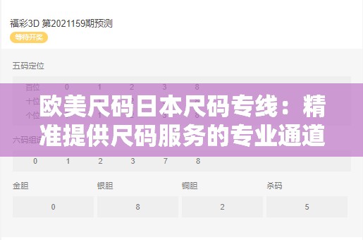 欧美尺码日本尺码专线：精准提供尺码服务的专业通道