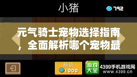 元气骑士宠物选择指南，全面解析哪个宠物最适合你的游戏风格